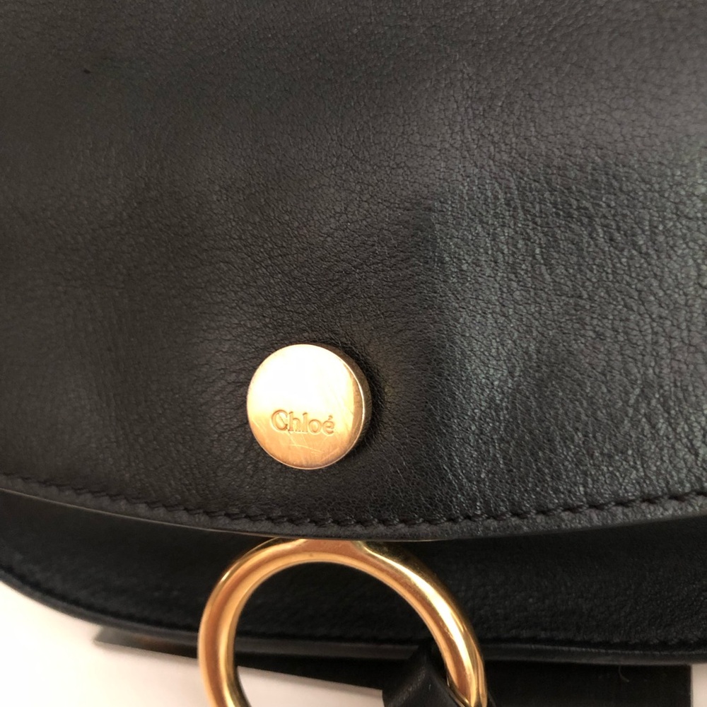 Chloé Kurtis Black Leather Crossbody with Gold Hardware - Picture 3 of 10